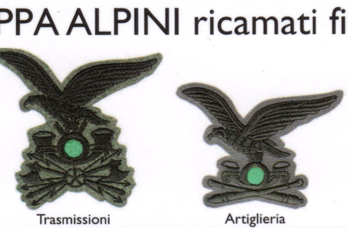 Fregi truppa alpini ricamati in filo nero